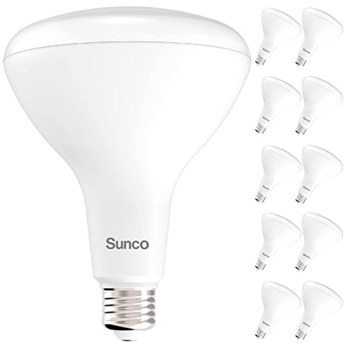 Sunco Lighting 10 Pack BR40 LED Light Bulbs,...