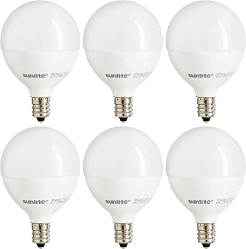 Sunlite 40296 LED G16.5 Globe Light Bulb, 5 Watts...