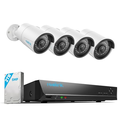 REOLINK 8CH 5MP Home Security Camera System, 4pcs...