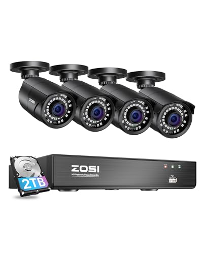 ZOSI 8MP 4K PoE Home Security Camera System...