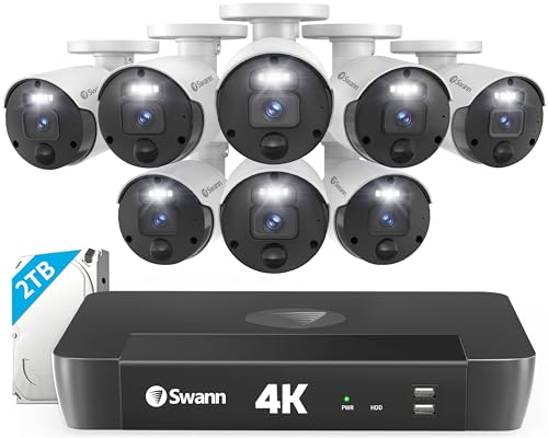 Swann 4K Master Security Camera System, 8pcs PoE...