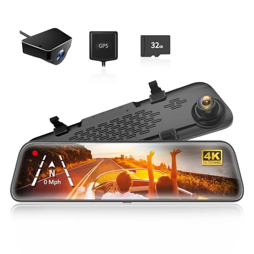 WOLFBOX G840S 12' 4K Mirror Dash Cam Backup...