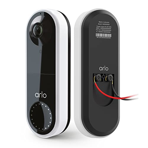 Arlo Essential Wired Video Doorbell - HD Video,...