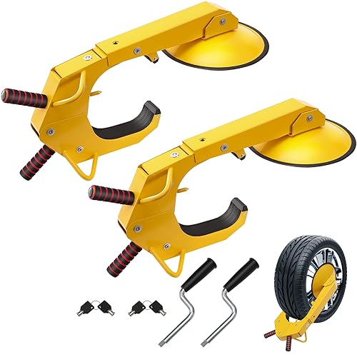 Mophorn 2pcs Heavy-Duty Trailer Wheel Clamp Locks...