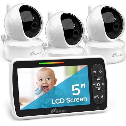 iFamily Baby Monitor with 3 Cameras and Audio-...