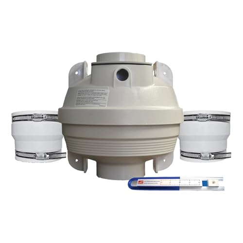 Suncourt Centrax RDK04-3 Radon Fan Mitigation Kit,...