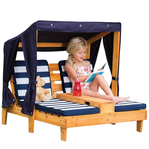 KidKraft Wooden Outdoor Double Chaise Lounge with...