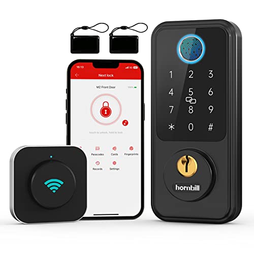 Hornbill Wi-Fi Smart Deadbolt Lock, Keyless Entry...