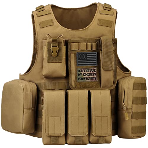 SunForMorning Tactical Molle Vest (2 Patch...