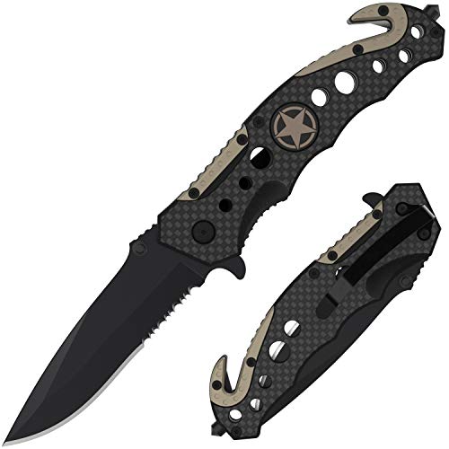 Swiss Safe 3-in-1 Tactical Knife for Military and...