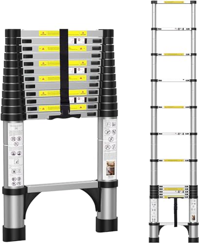 BOWEITI 12.5FT Telescoping Ladder, Aluminum...