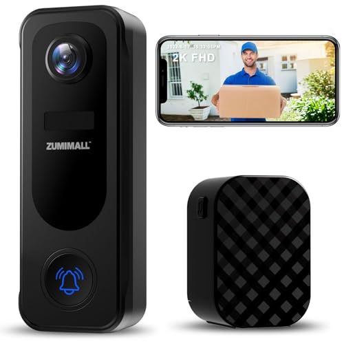 ZUMIMALL Doorbell Camera Wireless 2K FHD, Video...