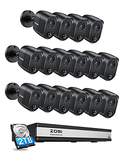 ZOSI H.265+ 1080p 16CH Security Camera System with...