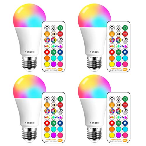 Yangcsl LED Light Bulbs 85W Equivalent 1200lm, RGB...