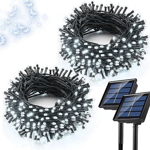 LALAPAO 2 Pack Solar String Lights 72ft 22m 200...