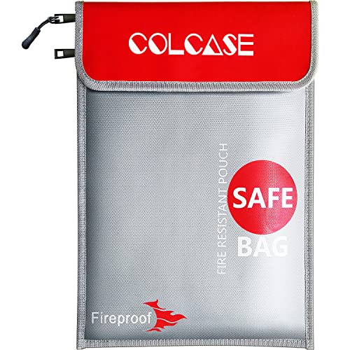 COLCASE Fireproof Document Bag Upgraded 2 Pockets...