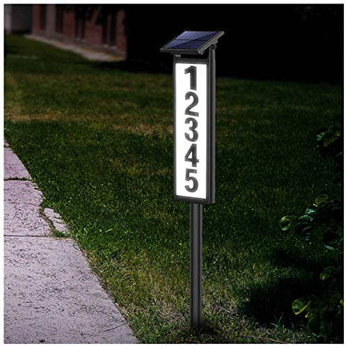 House Numbers Solar Address Plaques Sign Driveway...