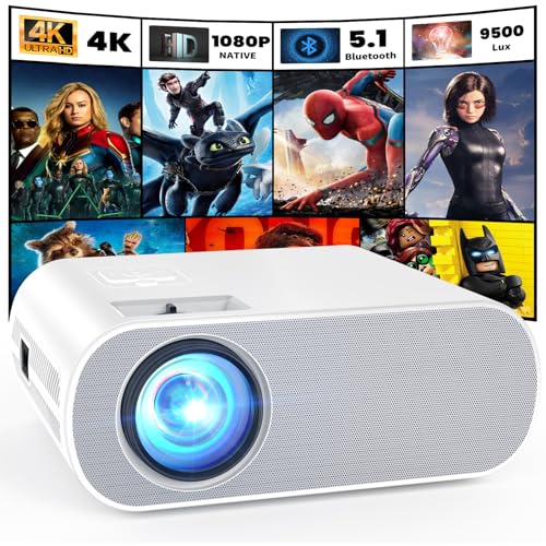 HOMPOW Projector, Native 1080P Full HD Bluetooth...