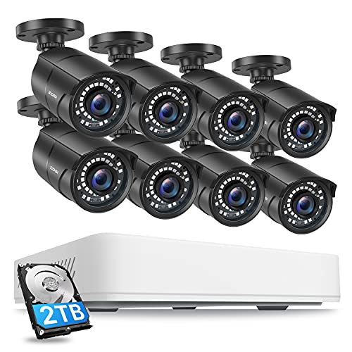 ZOSI 5MP 2K Home Security Camera System Outdoor...