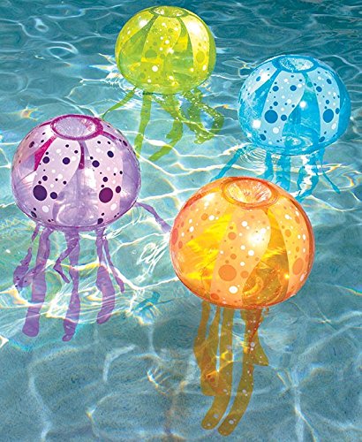 Set of 4 Banzai Inflatable Jellyfish Bubble Light...
