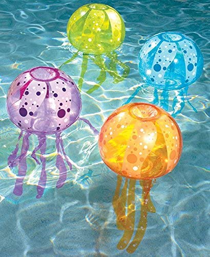 Set of 4 Banzai Inflatable Jellyfish Bubble Light Set